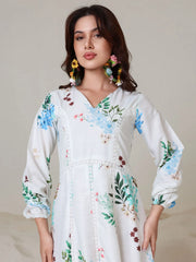 Sowears | Mysteria White Floral | Lacey Long Dress