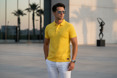 Zayan Men’s Premium Yellow Polo Shirt – Slim Fit Export Quality Cotton