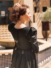 Sowears | Nova Black | Embroidered Dress