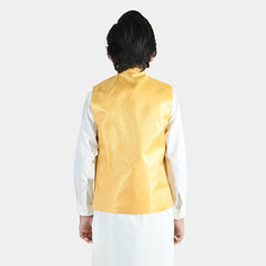 Boys Poly Viscose Waistcoat (Essential)-Yellow | Zayan Clothing UK