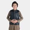 Boys Poly Viscose Waist Coat - Black | Zayan Clothing UK