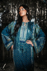 Fatima Khan | Disco Revival Festive Silk | Chundri Kaftan