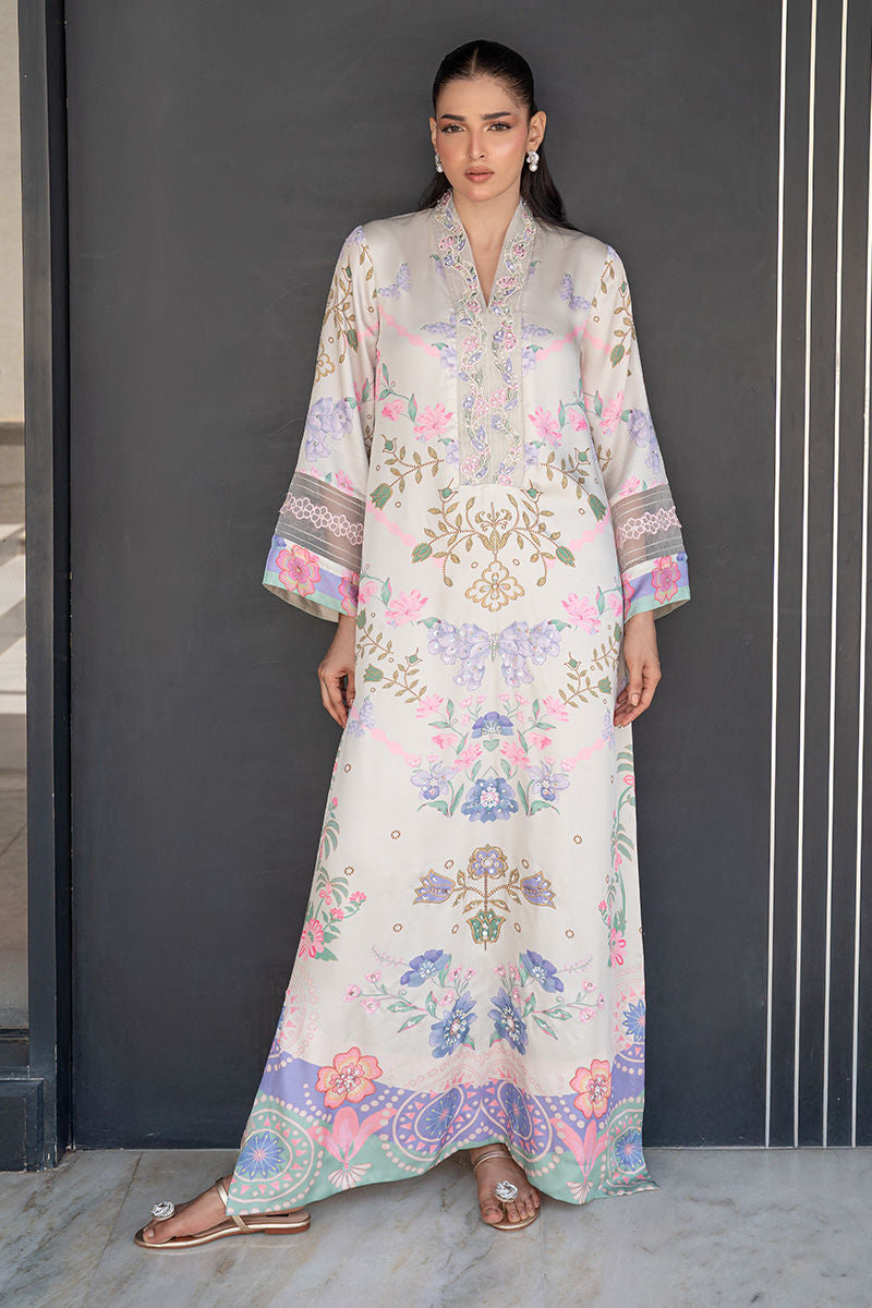 Fatima Khan | Layan Printed Eid Edit | Dove Dew