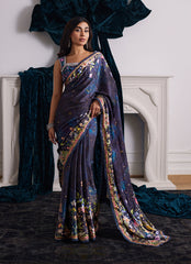 Farah Talib Aziz | Velvets The After Party | ALIXIA CHARMEUSE SAREE WITH VELVET BLOUSE