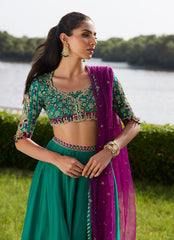 Farah Talib Aziz | Mayna Festive Luxe Pret | Amaranth Lehnga Choli