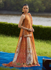 Farah Talib Aziz | Mayna Festive Luxe Pret | Sitar Saffron Shirt And Dupatta