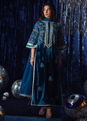 Farah Talib Aziz | Velvet Fete 4 | Teen Teal Shirt And Dupatta