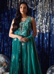 Farah Talib Aziz | Velvet Fete 4 | Ansy Aqua Shirt And Dupatta