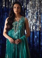 Farah Talib Aziz | Velvet Fete 4 | Ansy Aqua Shirt And Dupatta