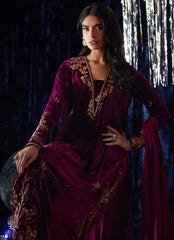 Farah Talib Aziz | Velvet Fete 4 | Arwen Magenta Shirt And Dupatta
