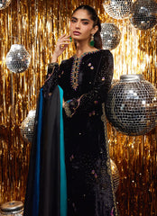 Farah Talib Aziz | Velvet Fete 4 | Masika Black Shirt And Dupatta