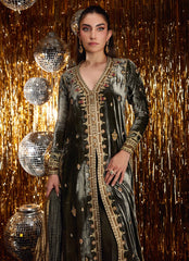 Farah Talib Aziz | Velvet Fete 4 | Sarina Slate Shirt And Dupatta