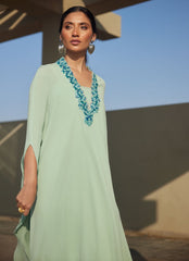 Farah Talib Aziz | Laani The Kaftan Edit | Nika Iceblue Chiffon