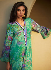 Farah Talib Aziz | Laani The Kaftan Edit | Ariel Emerald Crepe