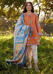 Farah Talib Aziz | Luxury Lawn 26 | Lucia Burnt Orange