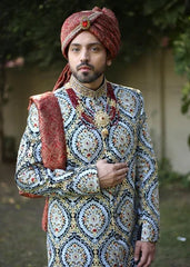 Groom Multicolor Luxury Sherwani OC-34 - Occasions Designer Wear