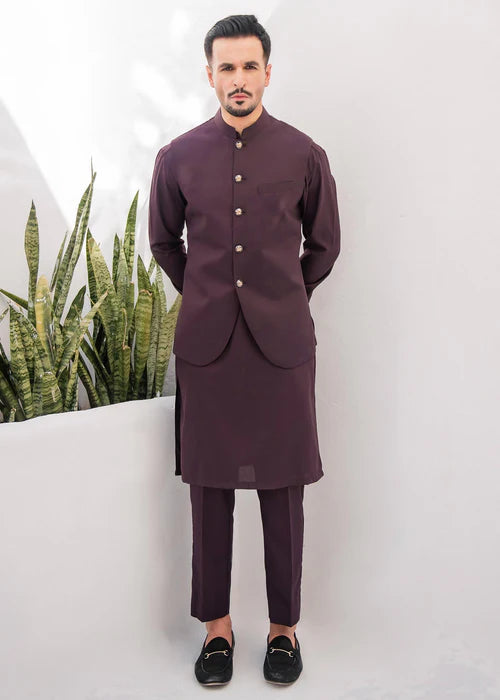 Crafted Premium Classic Kurta Straight Trousers with Traditional Waistcoat