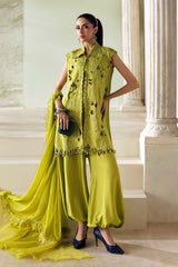 Maria B | 3 Piece Unstitched Embroidered | SR-01-03-Lime Green