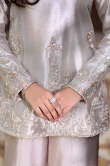 Wahaj M Khan | Nur Festive | Wine Gold Tissue Pallazo