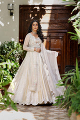 Wahaj M Khan | Nur Festive | Ivory Net Nur Gown