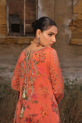 Wahaj M Khan | Banno Wedding Formals |Peachy Rust Printed Set