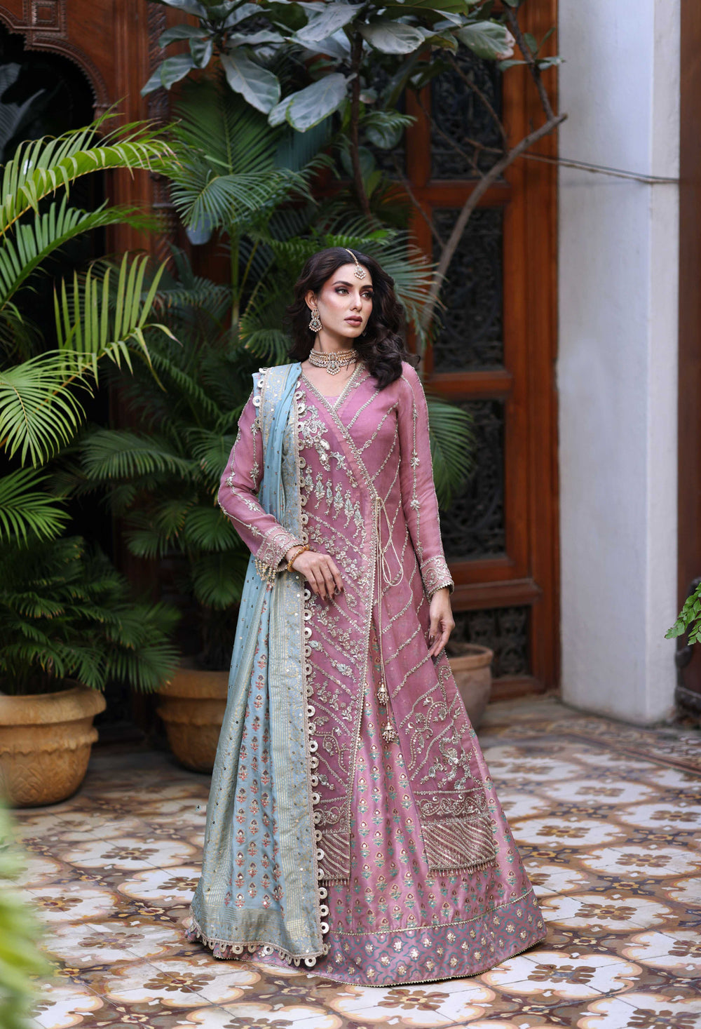 Wahaj M Khan | Nur Festive | Pale Pink Angarkha Nur Jacket