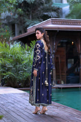 Wahaj M Khan | Nur Festive | Midnight Navy with Teal Nur Set