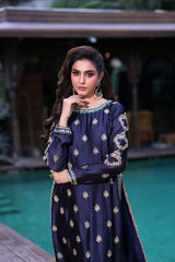 Wahaj M Khan | Nur Festive | Midnight Navy with Teal Nur Set