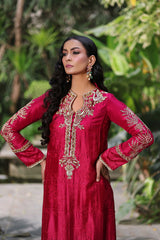 Wahaj M Khan | Nur Festive | Magenta Nur Kaftan Set