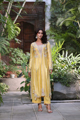 Wahaj M Khan | Nur Festive | Luminous Yellow with Blush Pink Ensemble