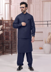 (3 Piece) - Navy blue Suit with Matching Waistcoat
