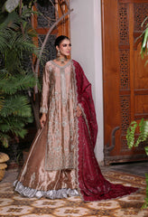 Wahaj M Khan | Nur Festive | Coffee Maroon Gold Luxe Nur LS