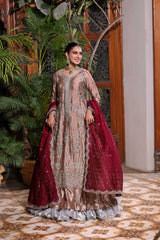 Wahaj M Khan | Nur Festive | Coffee Maroon Gold Luxe Nur LS
