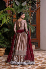 Wahaj M Khan | Nur Festive | Coffee Maroon Gold Luxe Nur LS