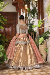 Wahaj M Khan | Nur Festive | Gold Peplum Nur Set