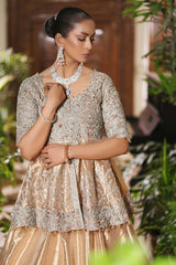 Wahaj M Khan | Nur Festive | Gold Peplum Nur Set