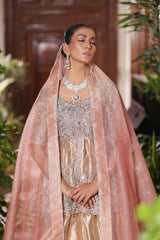 Wahaj M Khan | Nur Festive | Gold Peplum Nur Set