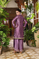 Wahaj M Khan | Nur Festive | Iridescent Orchid Purple Jacket set