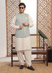 (3 Piece) - Sky Blue Suit with Matching Waistcoat