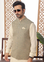 (3 Piece) - Pine Groove Suit with Matching Waistcoat