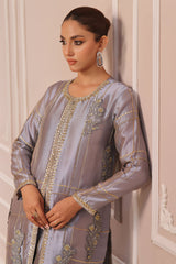 Wahaj M Khan | Banno Formals | PERIWINKLE TONED BANO2 JACKET SET