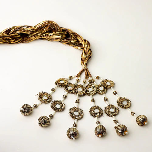 Copper Colored Handmade Gotta Punjabi Paranda - Elayna