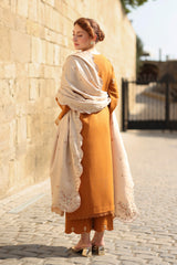 Rangrasiya | Carnation Luxury Shawl Edit | Cappuccino