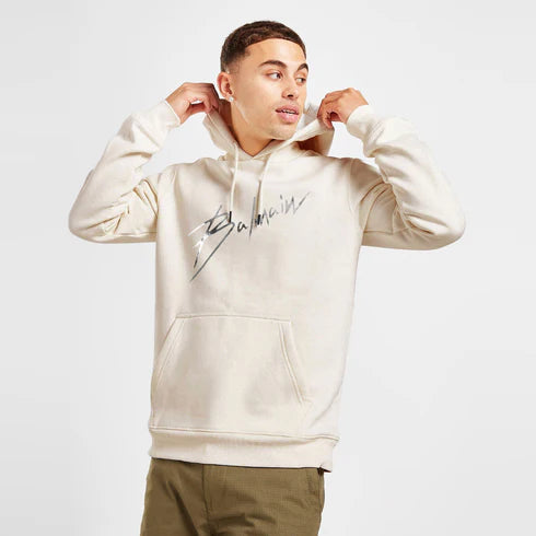 Balmain Off-White Silver S Hoodie For Men