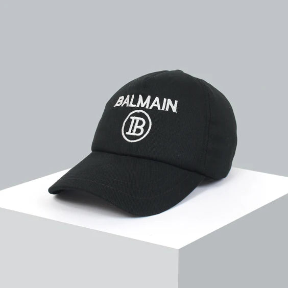 Balmain BW Black Basic Logo Cap For Men