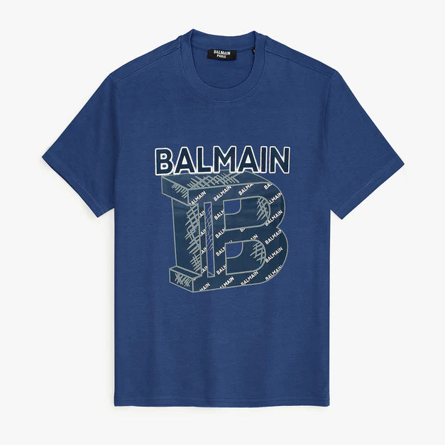 B.L.M.N Royal Blue Premium Printed T-Shirt For Men