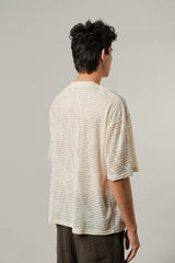 Oversized Mesh Tee - Cream | Zayan Clothing UK