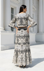 Threads and Motifs | Formal Dresses 25 | Organza Embroidered Cape With Skirt