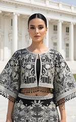 Threads and Motifs | Formal Dresses 25 | Organza Embroidered Cape With Skirt
