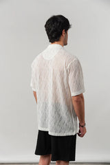 Knitted Cuban Shirt - Off-White | Zayan Clothing UK